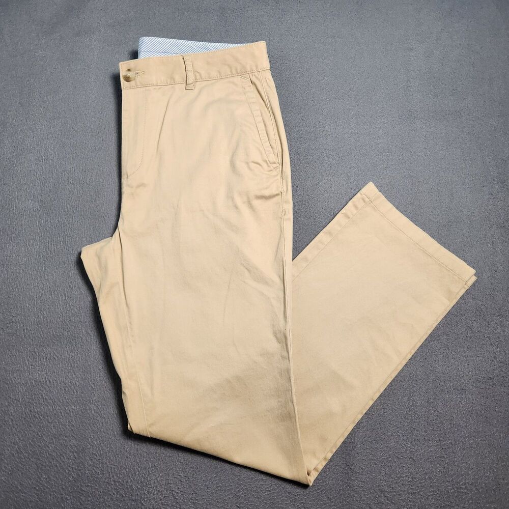 L.L. Bean Chino Pants Women 10 Tan Mid Rise Favorite Fit Straight Leg